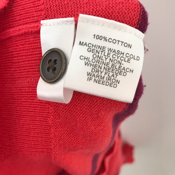 LOFT | Sweater Top Short Sleeve Button Back Stripe - Picture 6 of 6